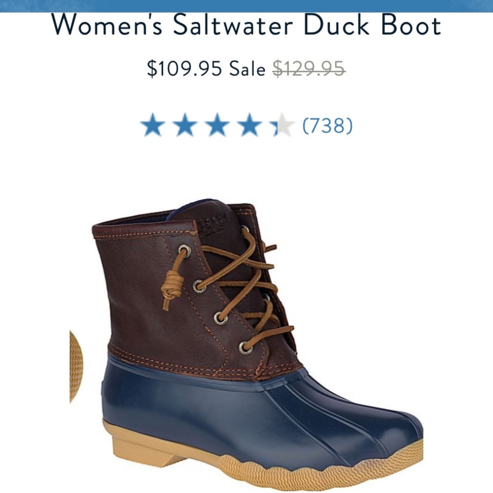 Sperry’s Saltwater Duck Boots size 6.5. Worn twice